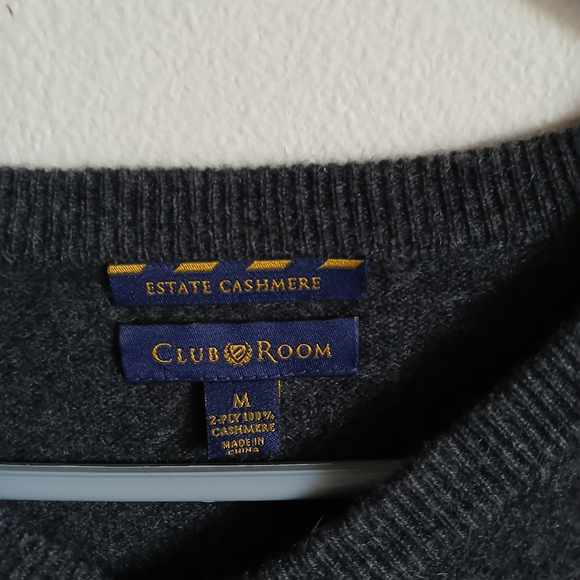 Men’s Club Room Cashmere Sweater Size Medium Gray - Picture 6 of 9